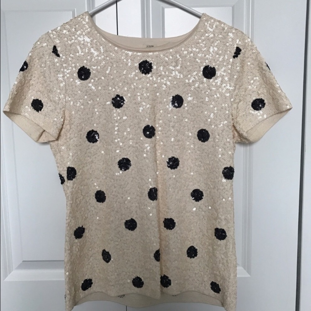 J. Crew Polka Dot Sequined Top
